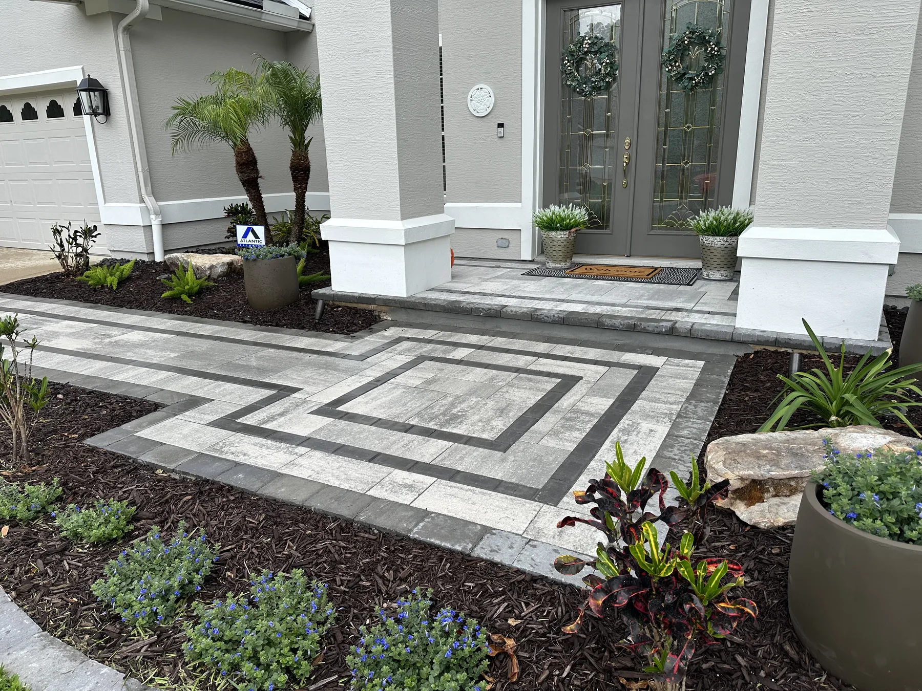 Paver entry walkway installed at a St. Augustine, Florida home