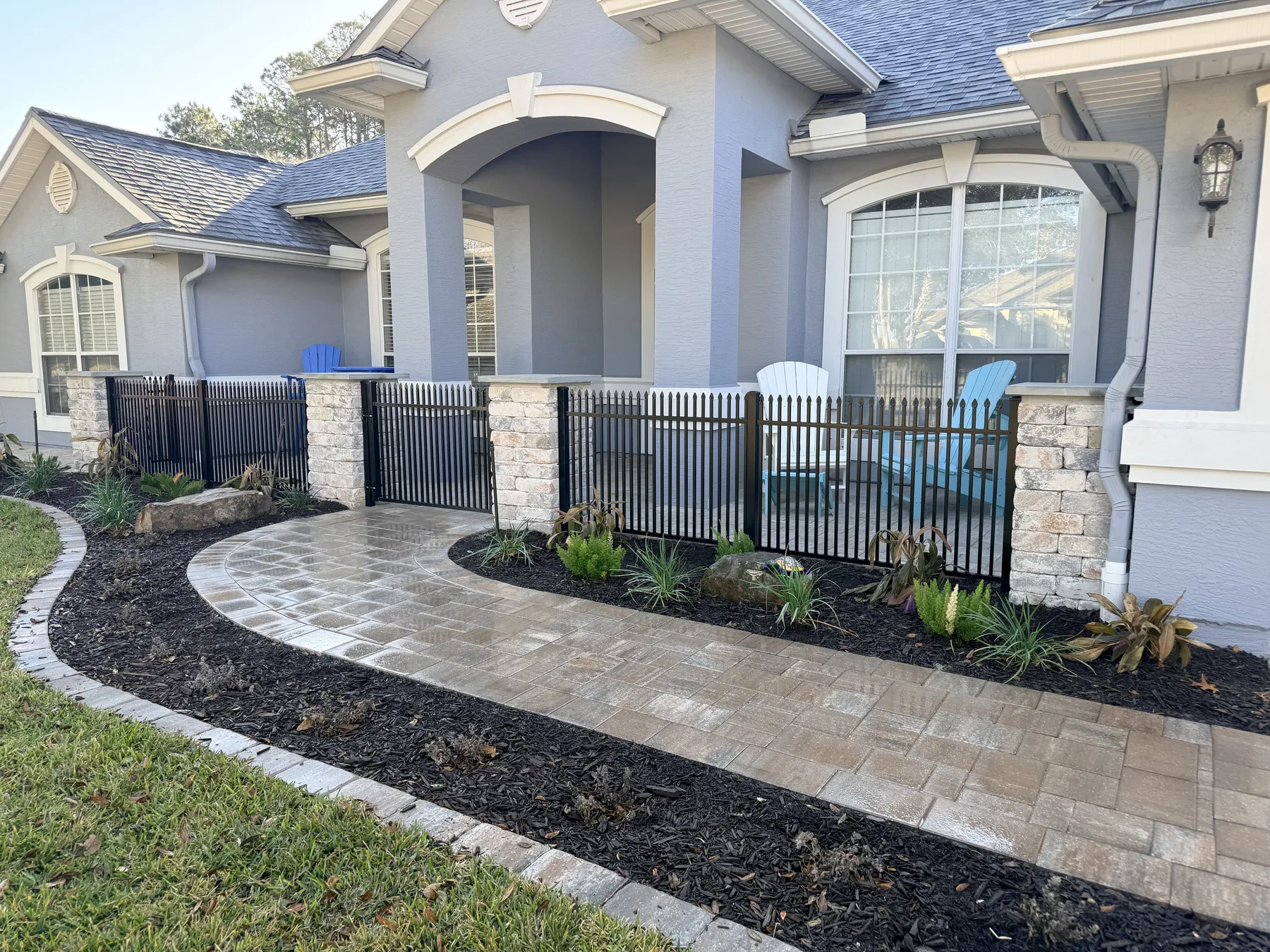Paver walkway leading to a pool in St. Johns County, Florida